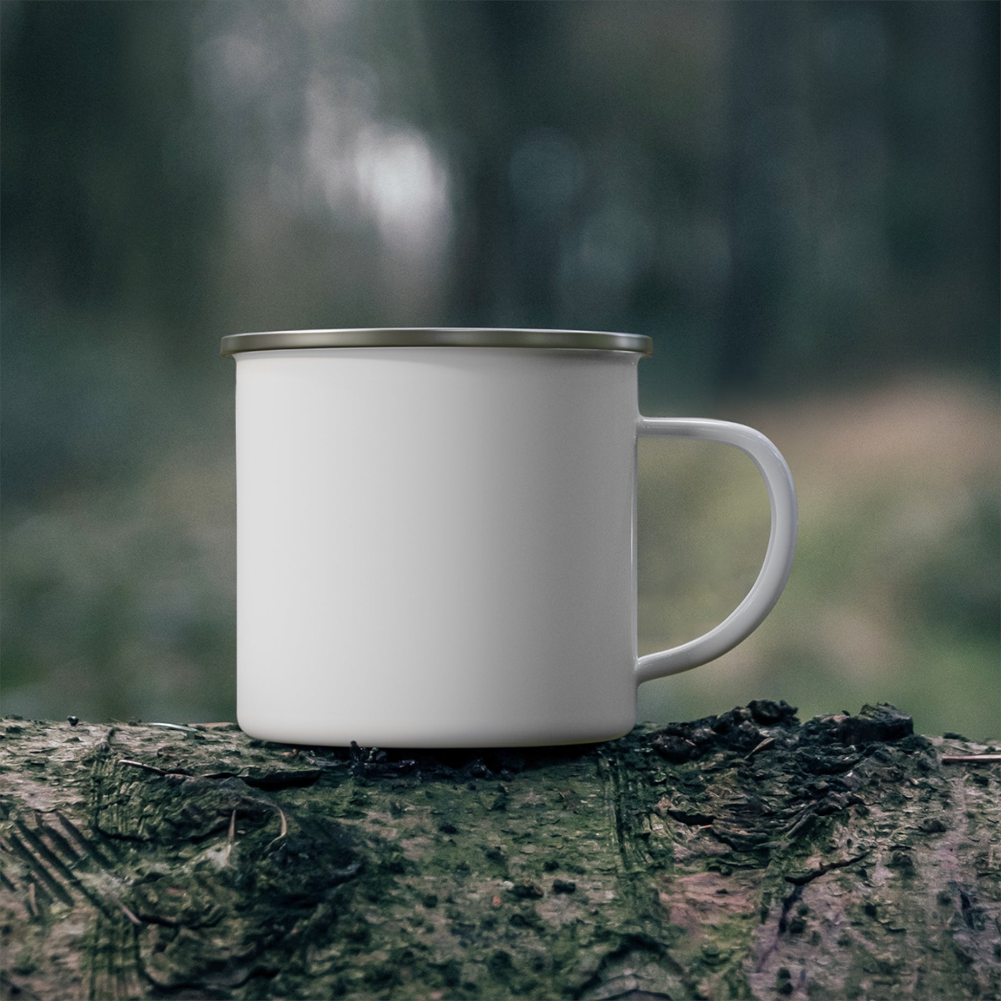 Custom Boat Artwork Enamel Mug — Your Boat on a Retro Camp Mug