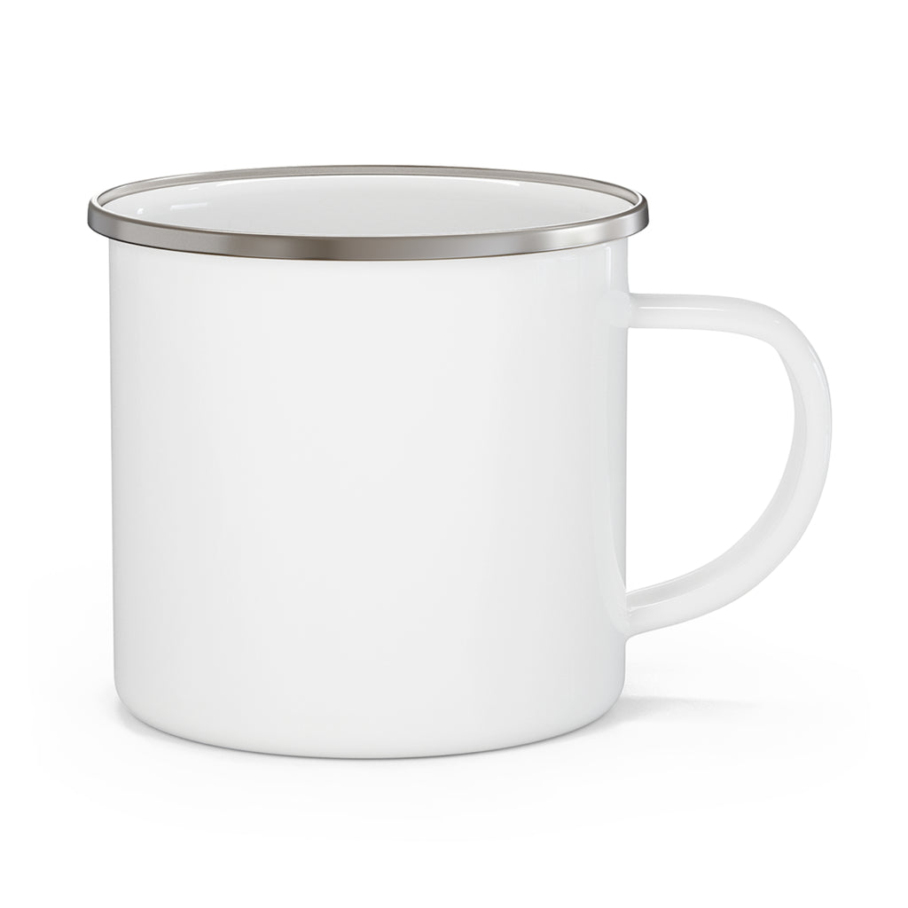 Custom Boat Artwork Enamel Mug — Your Boat on a Retro Camp Mug